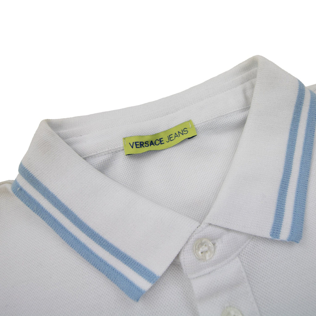 Pre-Loved Piquet Front Pocket Logo S/S Polo Large White