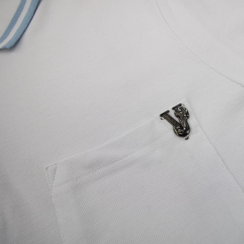 Pre-Loved Piquet Front Pocket Logo S/S Polo Large White
