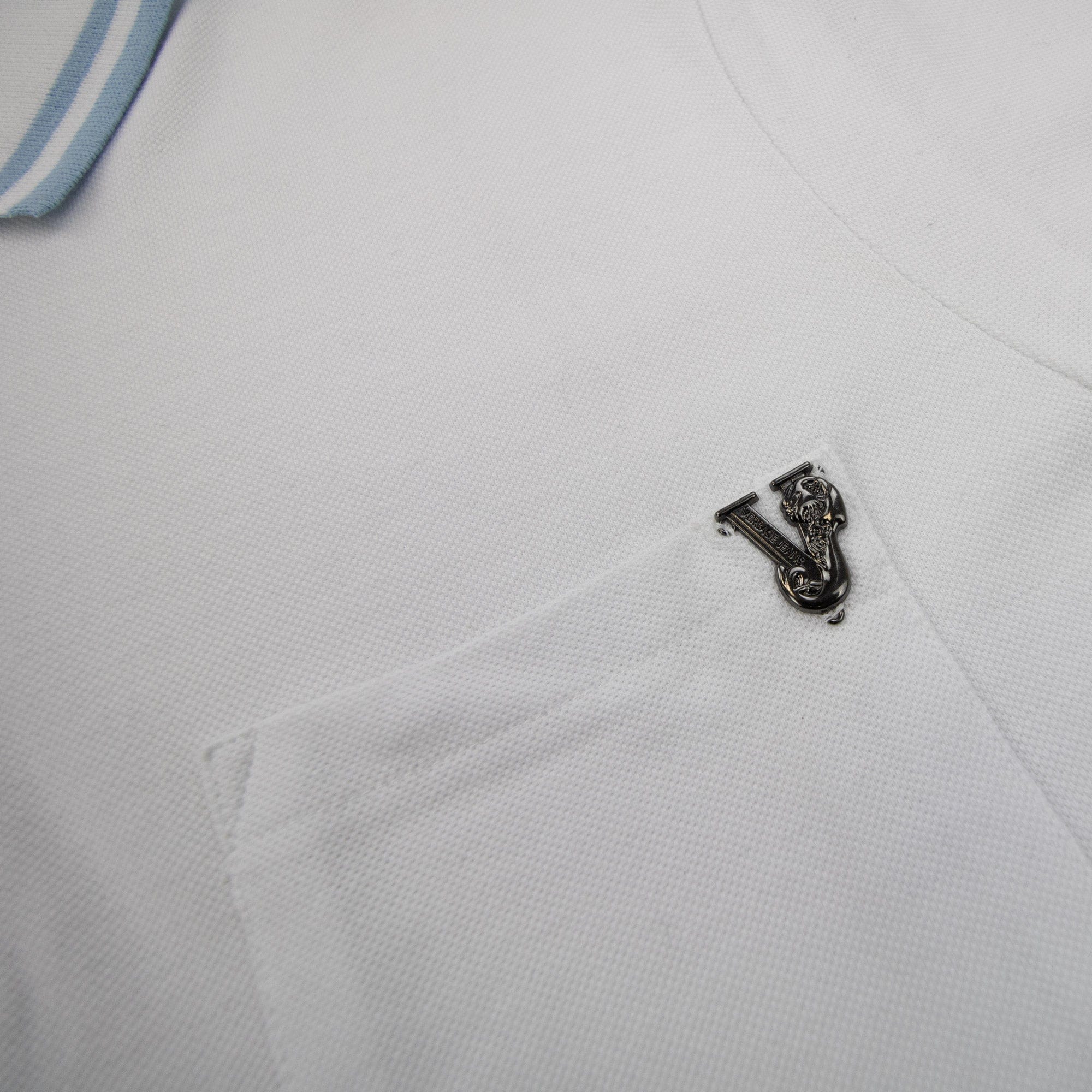 Pre-Loved Piquet Front Pocket Logo S/S Polo Large White