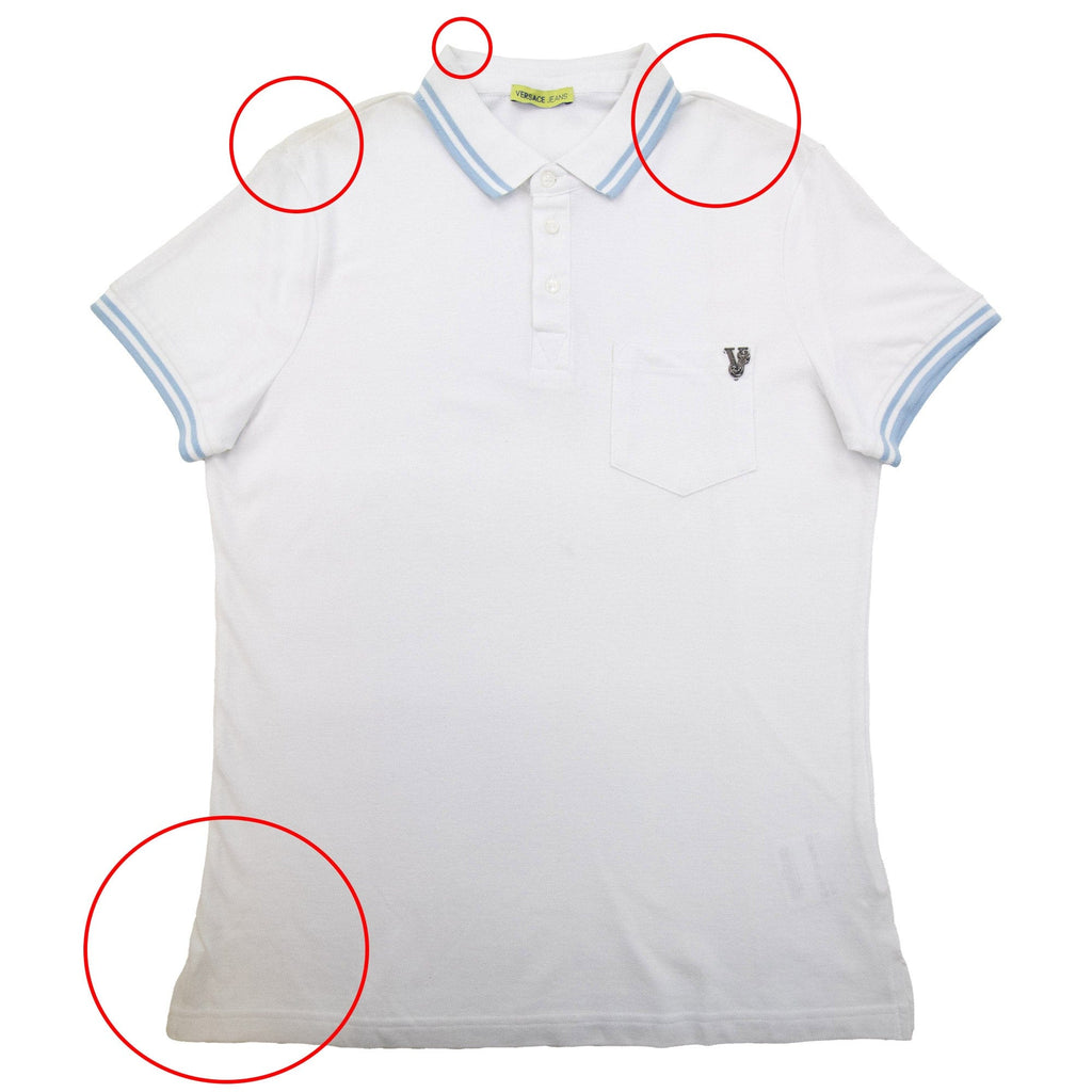 Pre-Loved Piquet Front Pocket Logo S/S Polo Large White