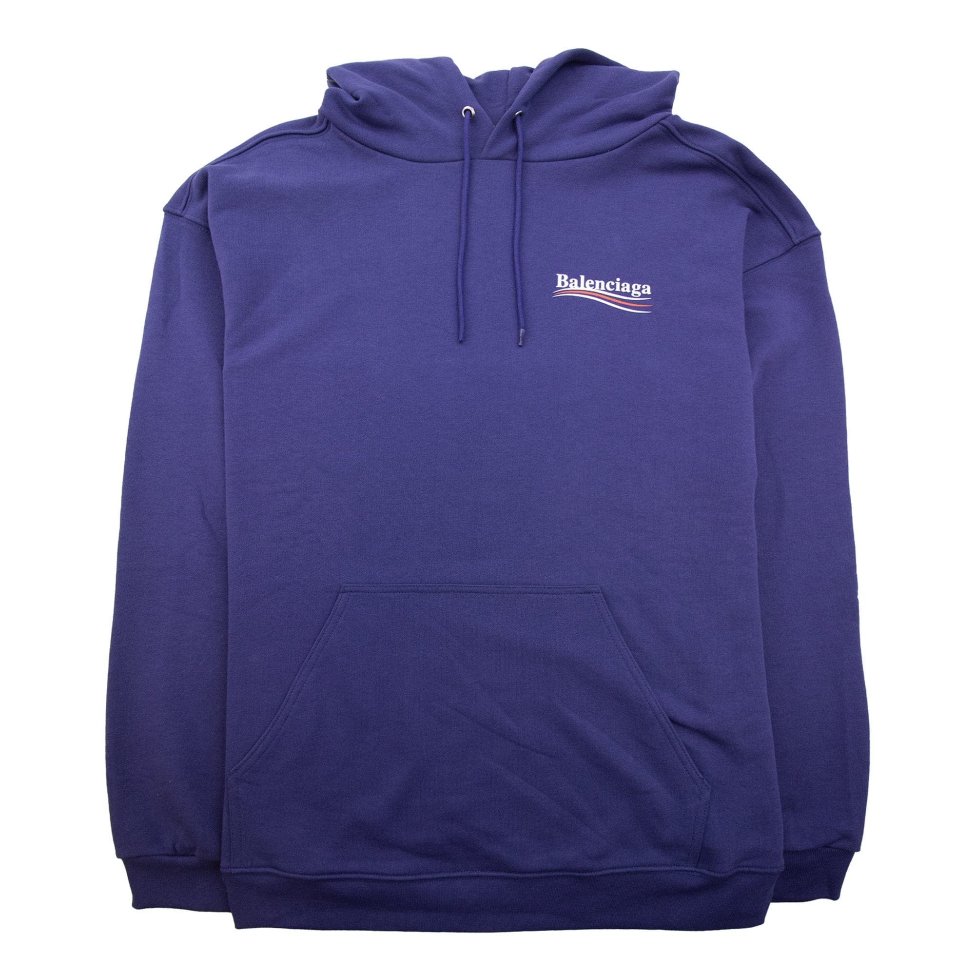 Pre-Loved Logo Print Hooded Sweatshirt Blue XL