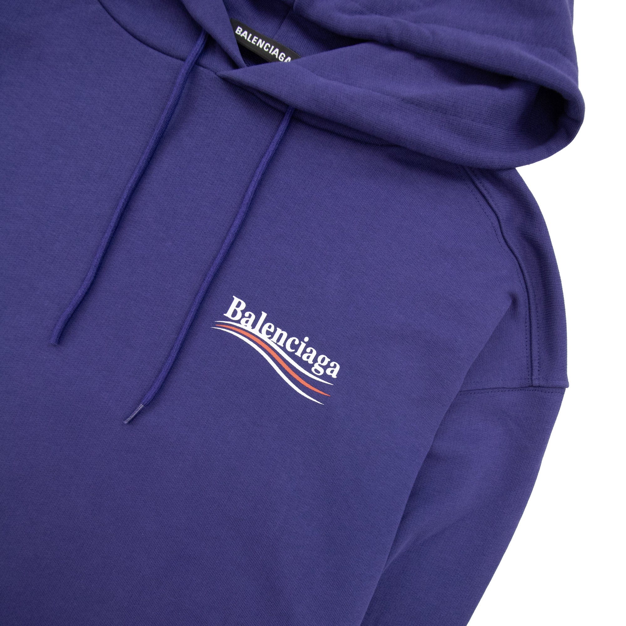 Pre-Loved Logo Print Hooded Sweatshirt Blue XL