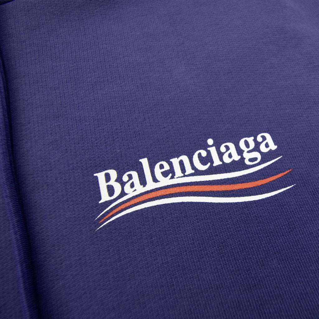 Pre-Loved Logo Print Hooded Sweatshirt Blue XL