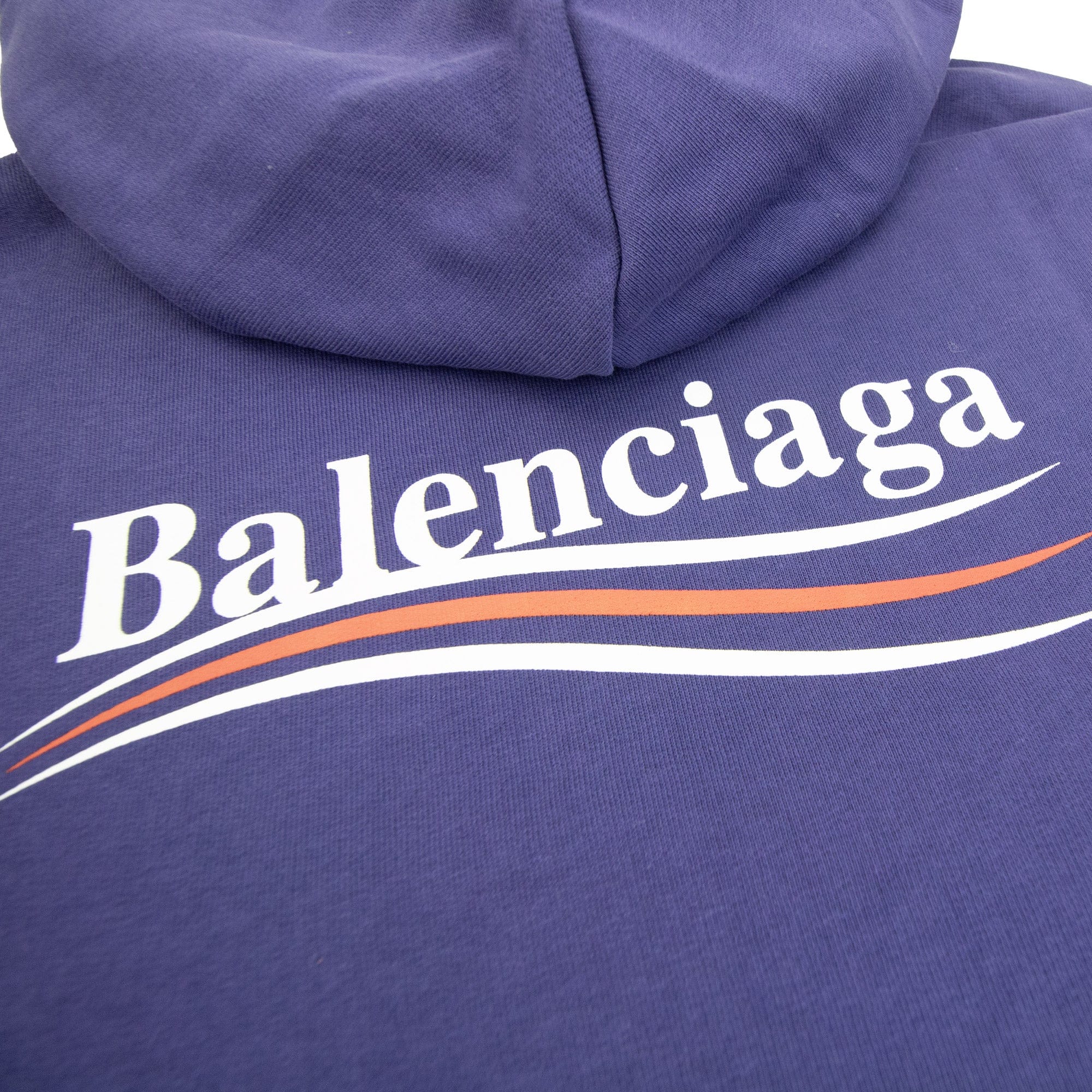 Pre-Loved Logo Print Hooded Sweatshirt Blue XL