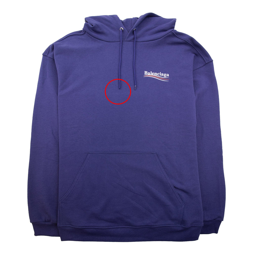 Pre-Loved Logo Print Hooded Sweatshirt Blue XL