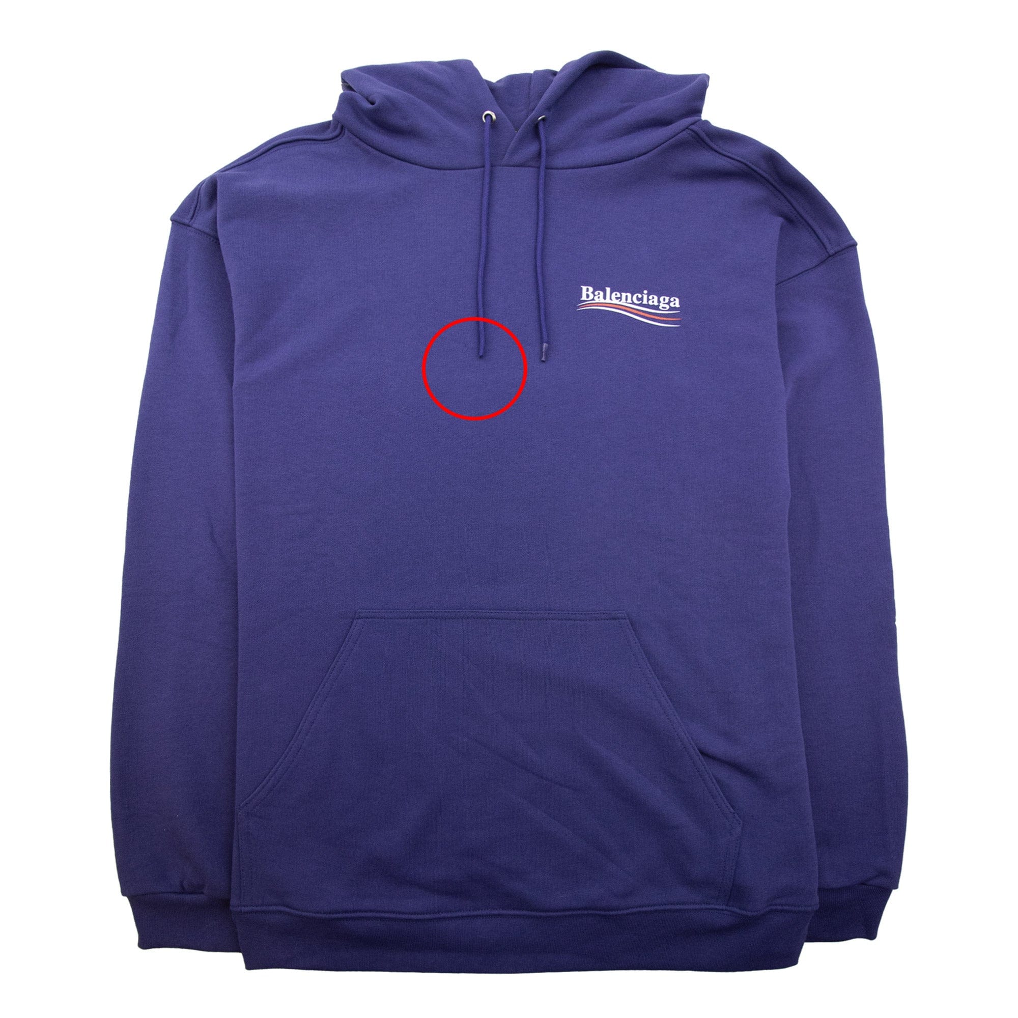 Pre-Loved Logo Print Hooded Sweatshirt Blue XL