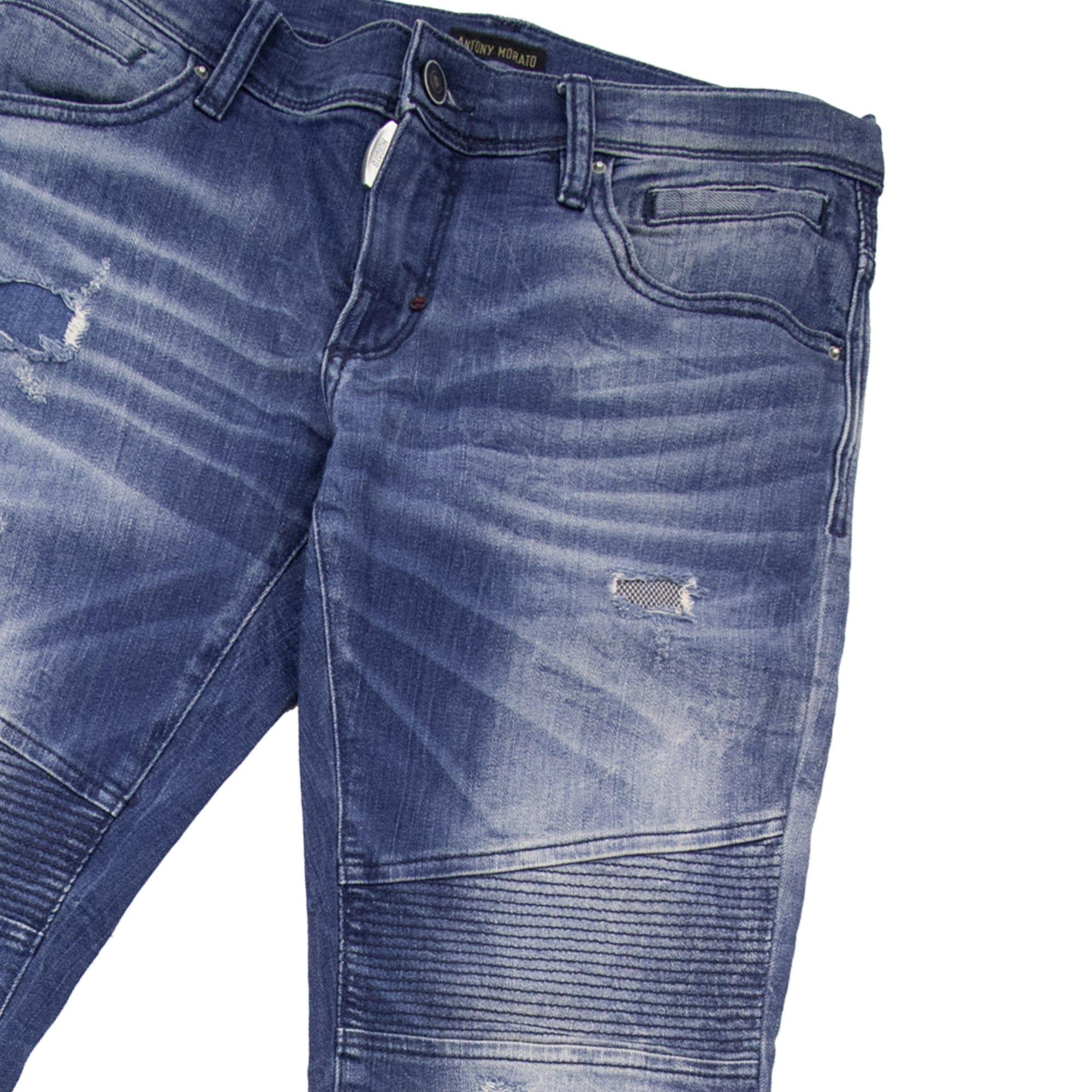Pre-Loved Racer Jeans Biker W28" Blue Denim
