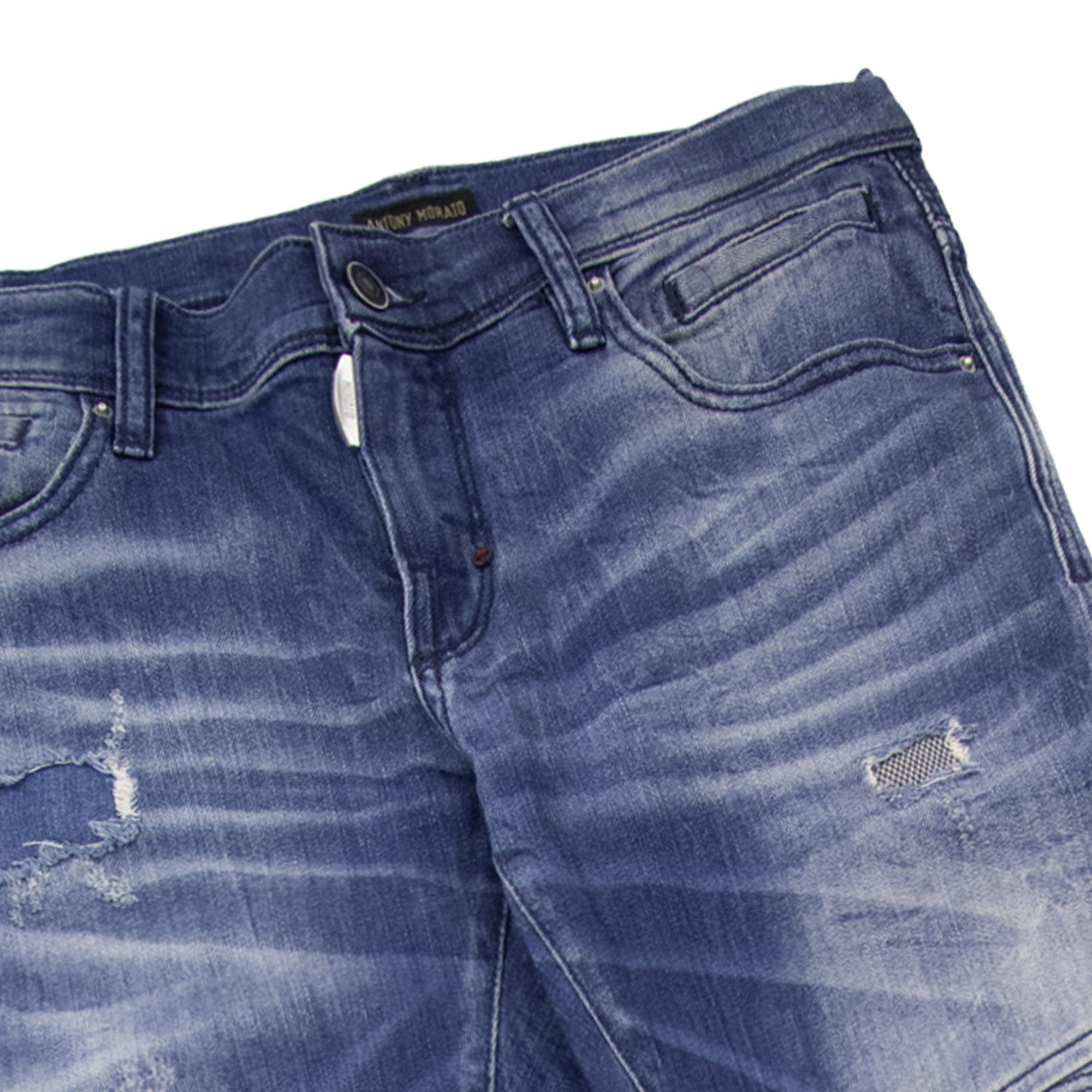 Pre-Loved Racer Jeans Biker W28" Blue Denim