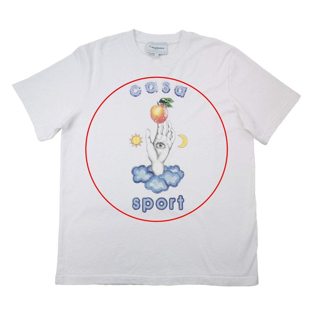 Pre-Loved Casa Talisman Printed T Shirt White XL