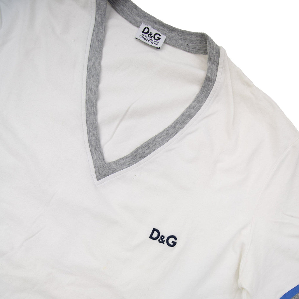 Pre-Loved V-neck T-shirt White Medium