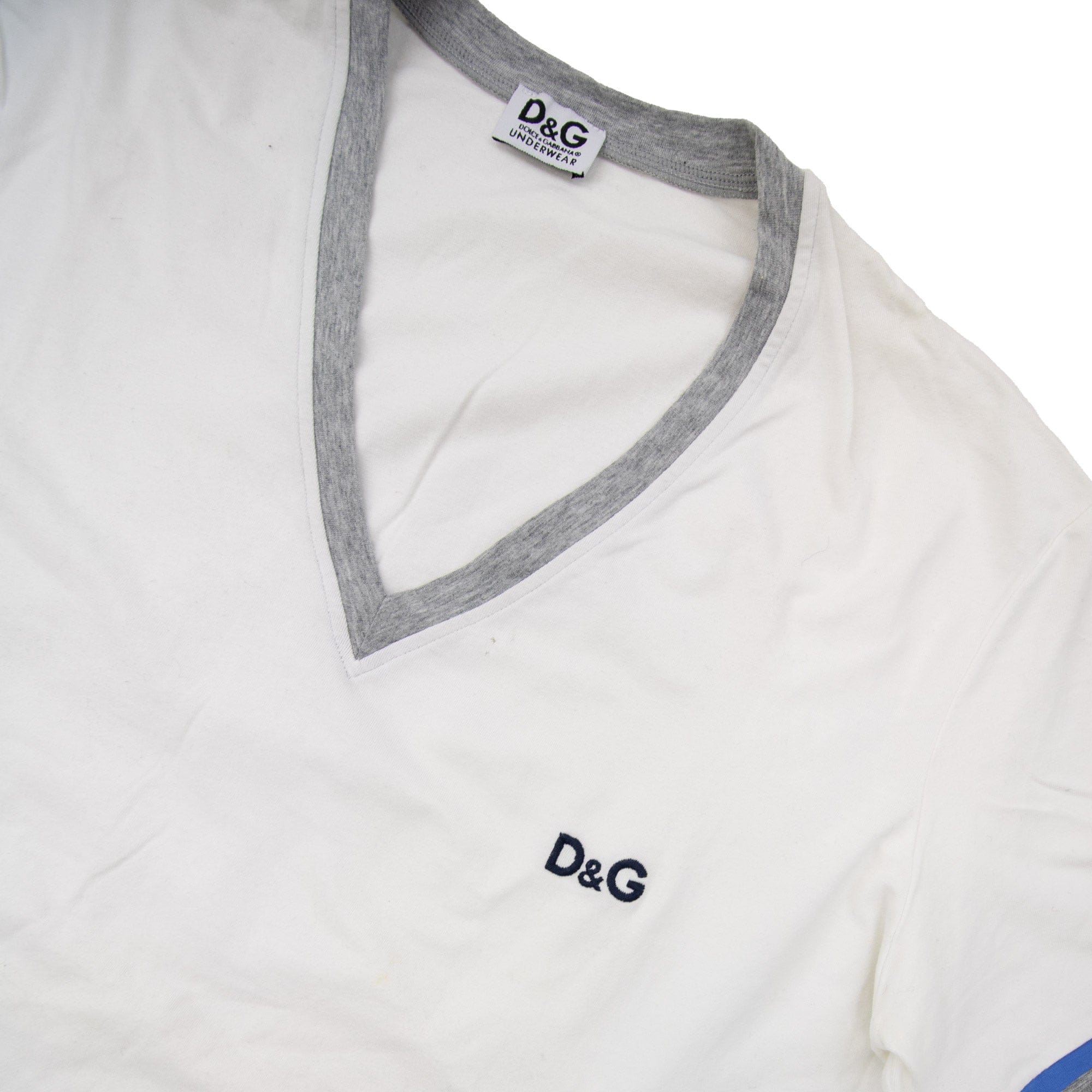 Pre-Loved V-neck T-shirt White Medium