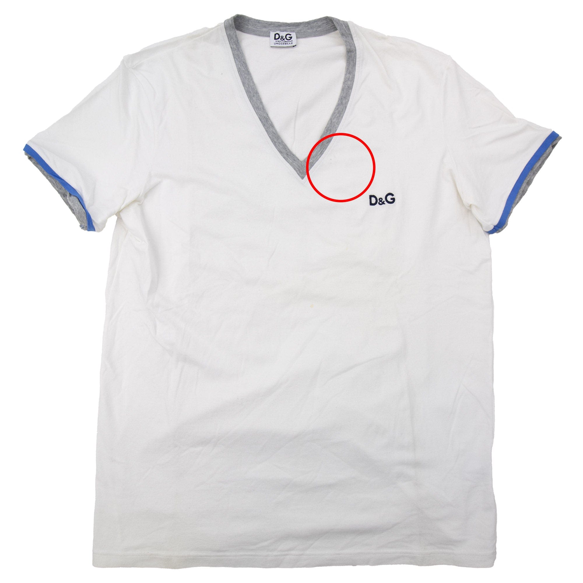 Pre-Loved V-neck T-shirt White Medium