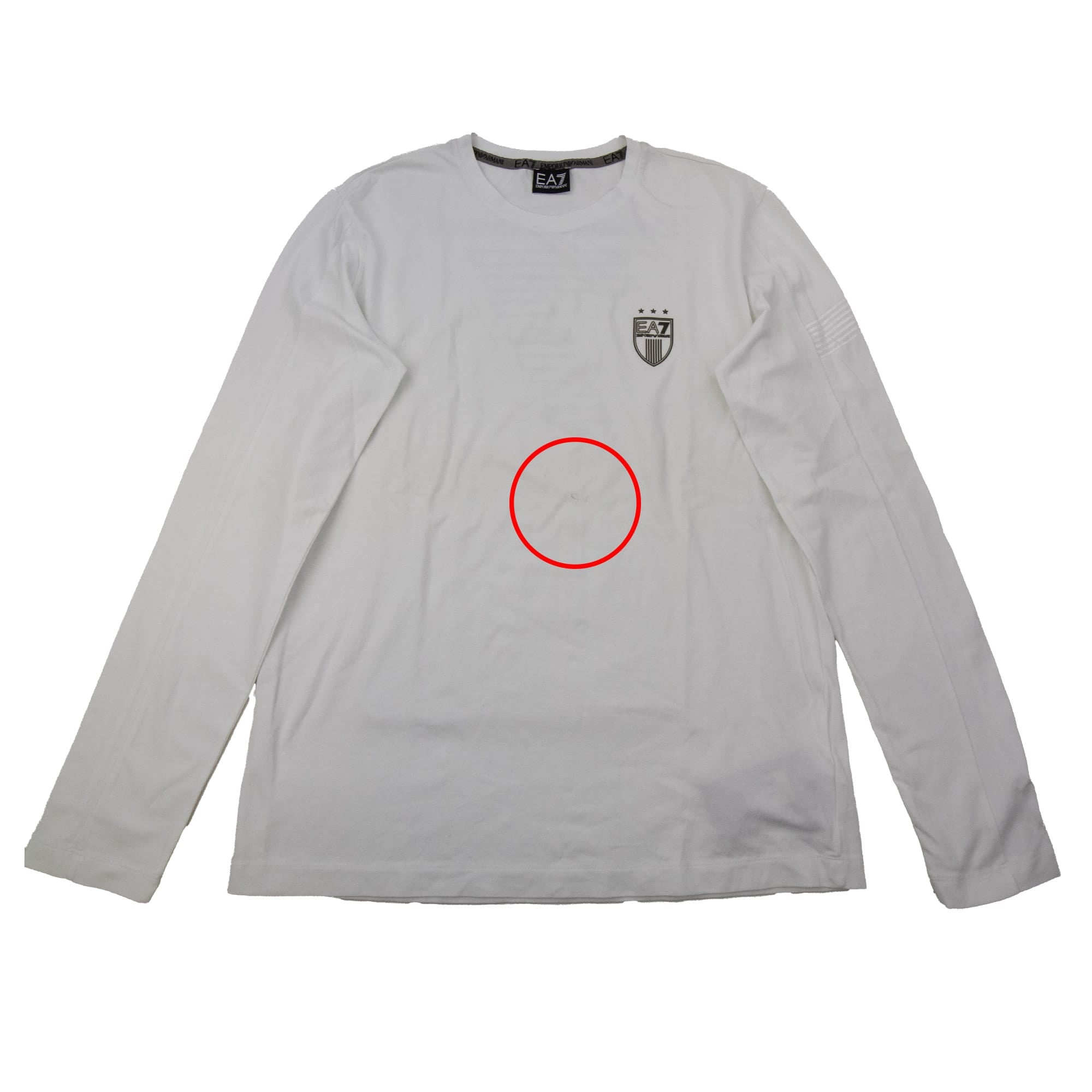 Pre-Loved EA7 Long Sleeve Soccer 7 T-shirt White 3XL