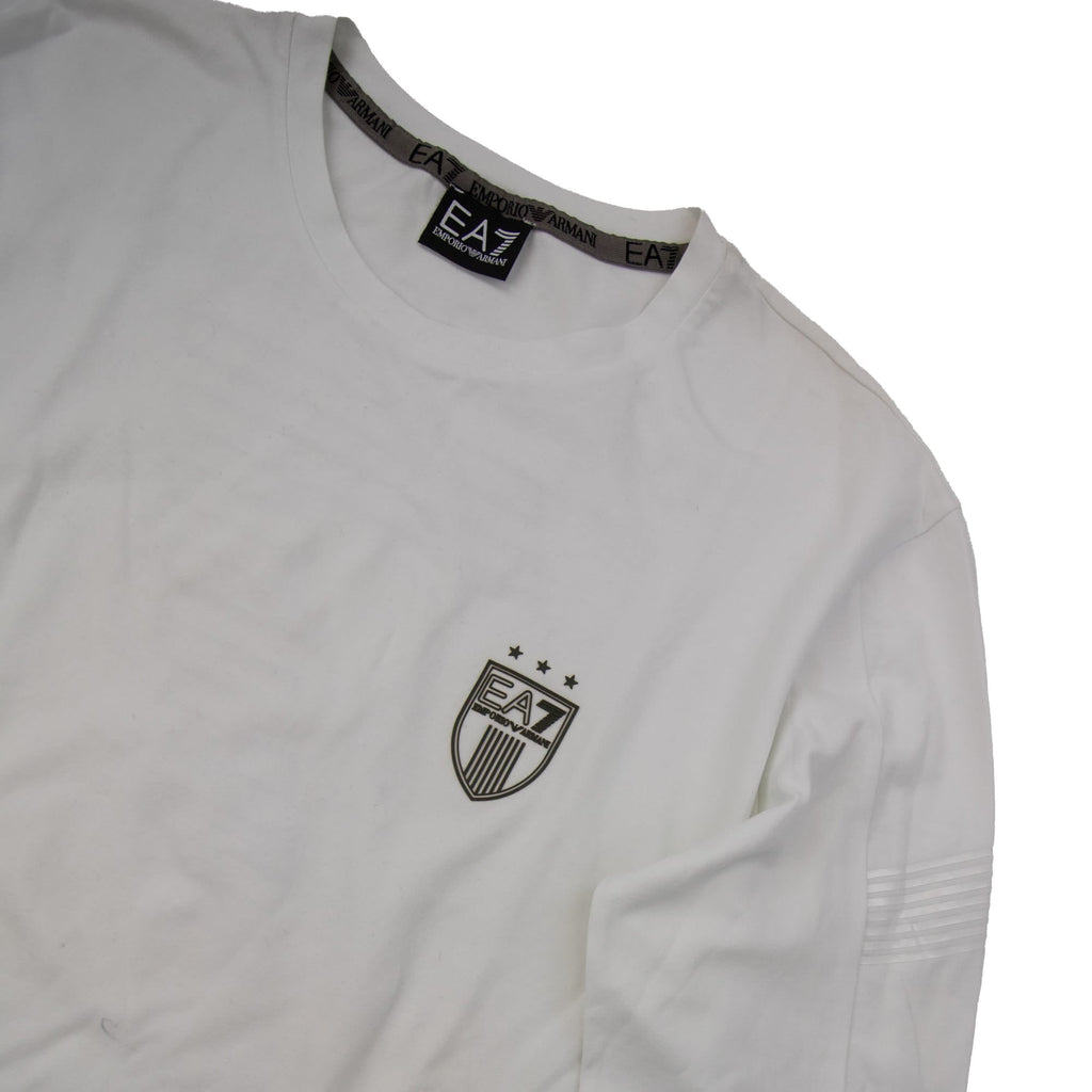 Pre-Loved EA7 Long Sleeve Soccer 7 T-shirt White 3XL