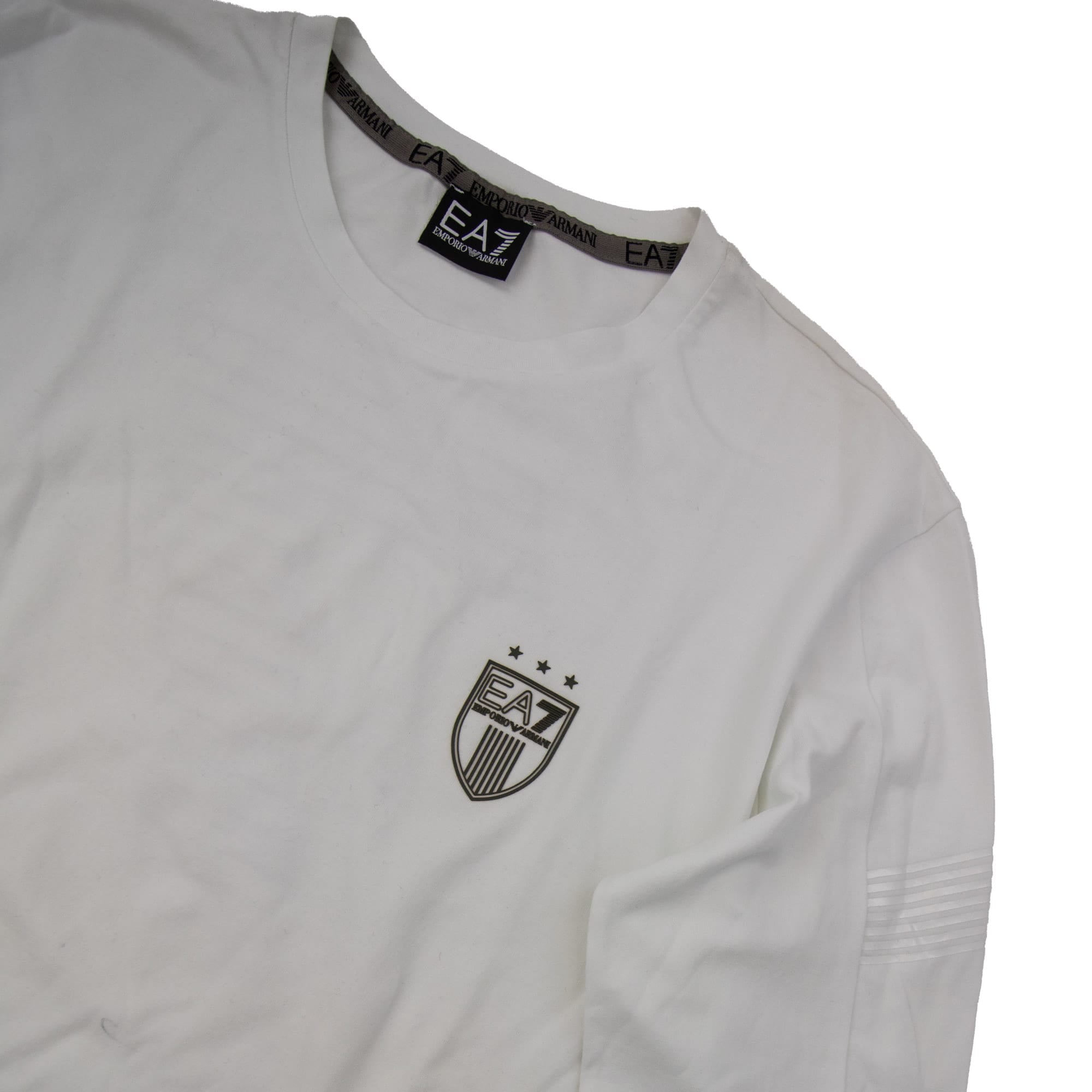 Pre-Loved EA7 Long Sleeve Soccer 7 T-shirt White 3XL