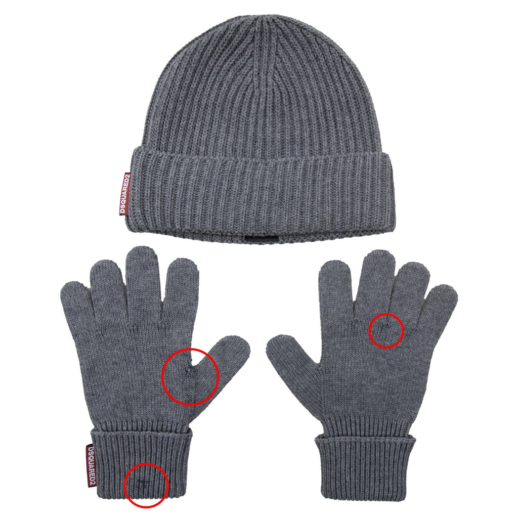 Pre-Loved Warmy Hat & Gloves Knit Set Grey