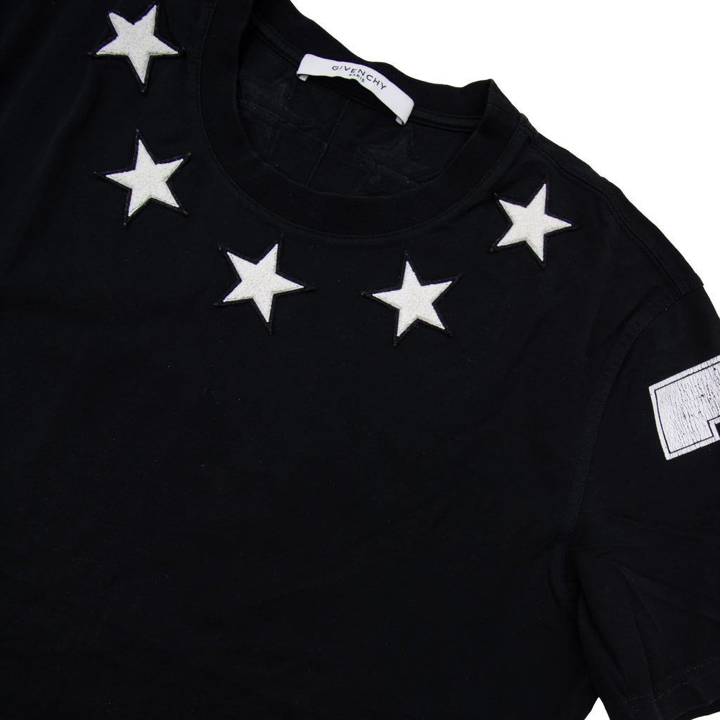 Pre-Loved Stars Neckline T-Shirt Black Medium XL
