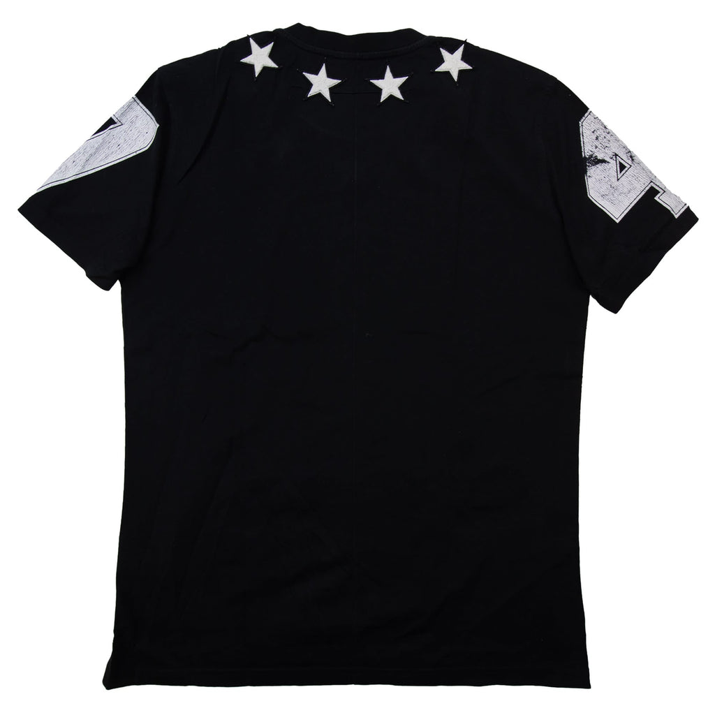 Pre-Loved Stars Neckline T-Shirt Black Medium XL