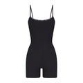 SKIMS SOFT LOUNGE LACE SCOOP ONESIE ONYX