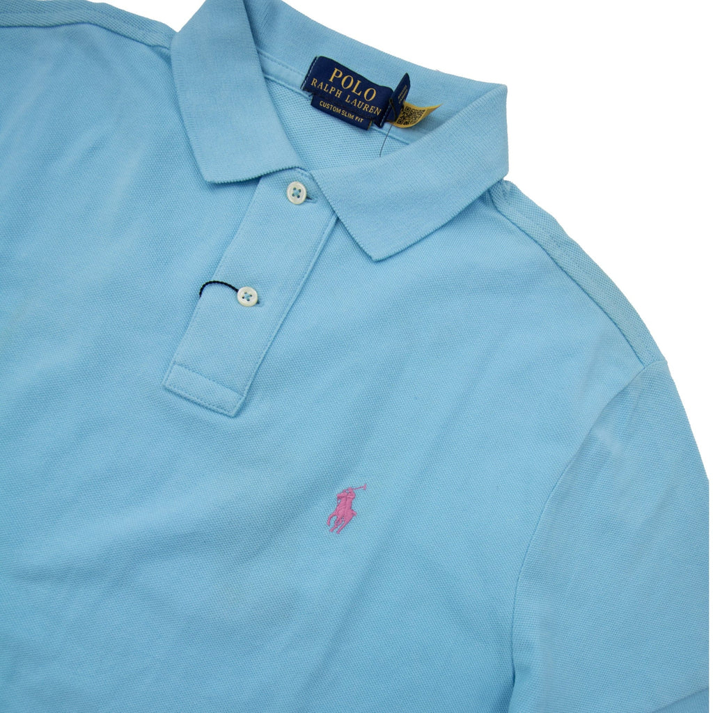 Pre-Loved Slim Fit Short Sleeve Polo Turquoise Small