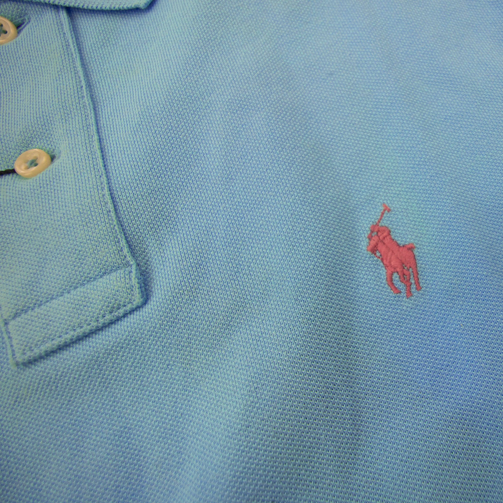 Pre-Loved Slim Fit Short Sleeve Polo Turquoise Small