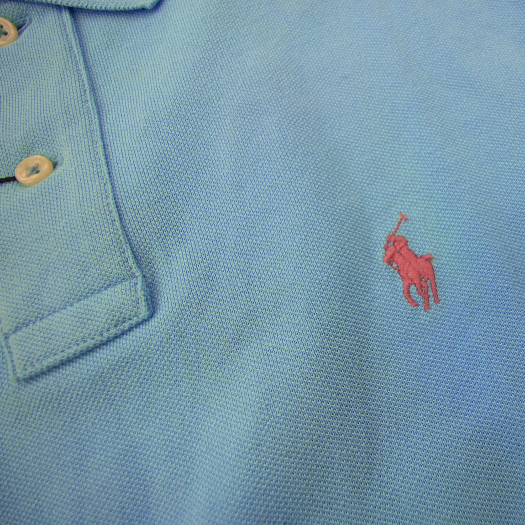 Pre-Loved Slim Fit Short Sleeve Polo Turquoise Small