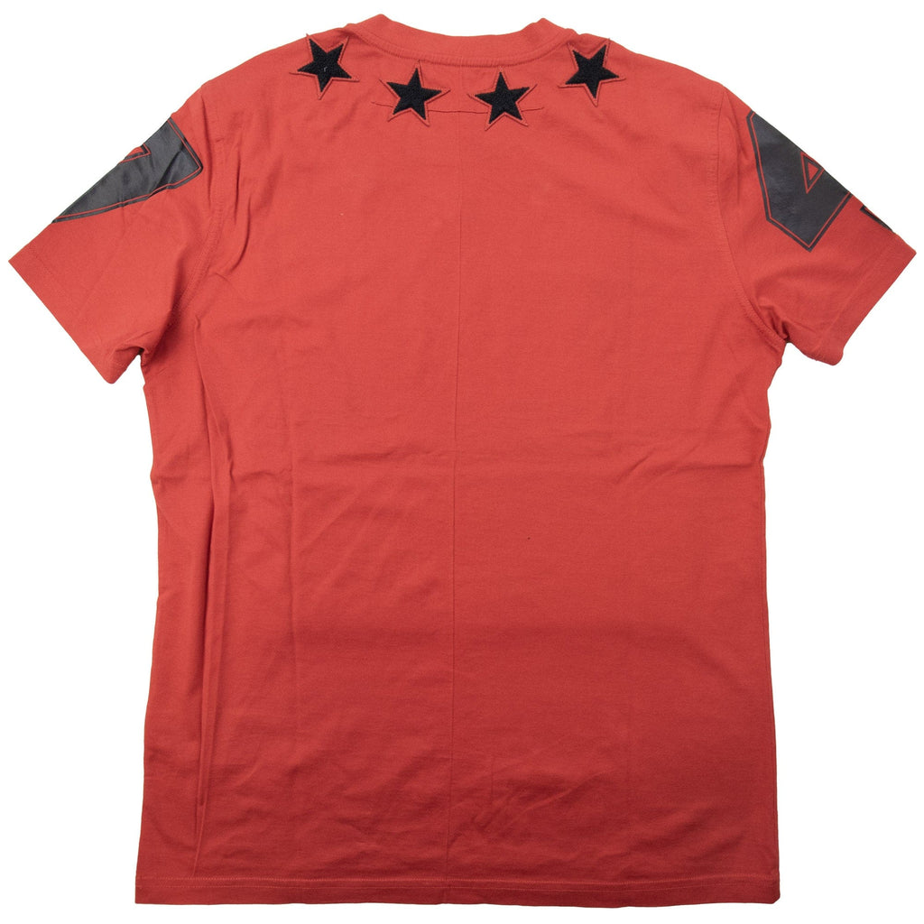 Pre-Loved Stars Neckline T-Shirt Red Medium