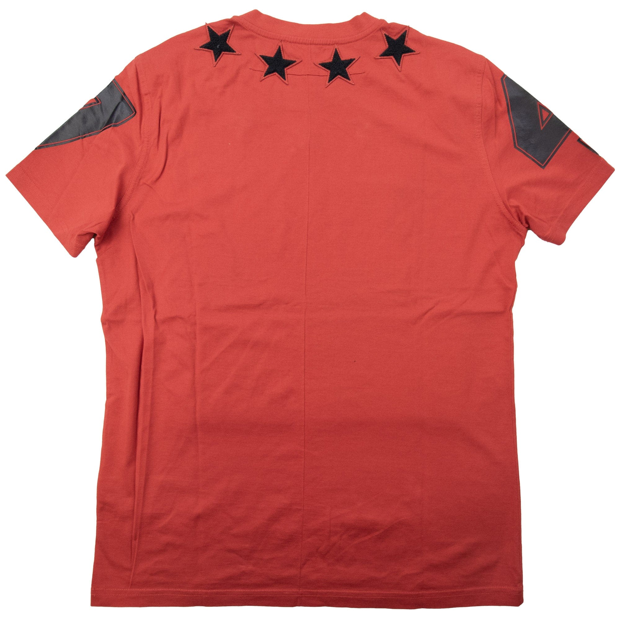Pre-Loved Stars Neckline T-Shirt Red Medium