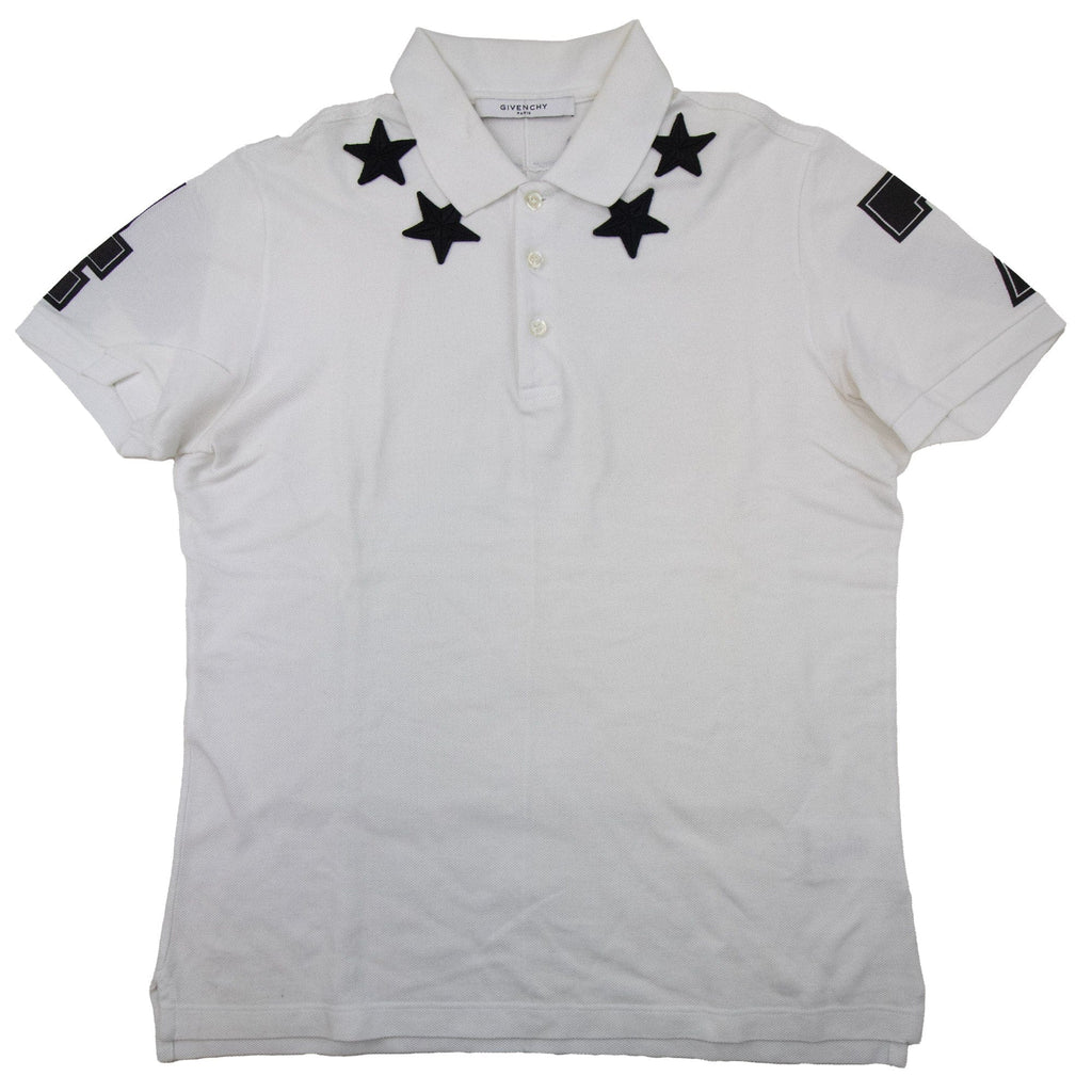 Pre-Loved Stars Neckline Polo White Medium