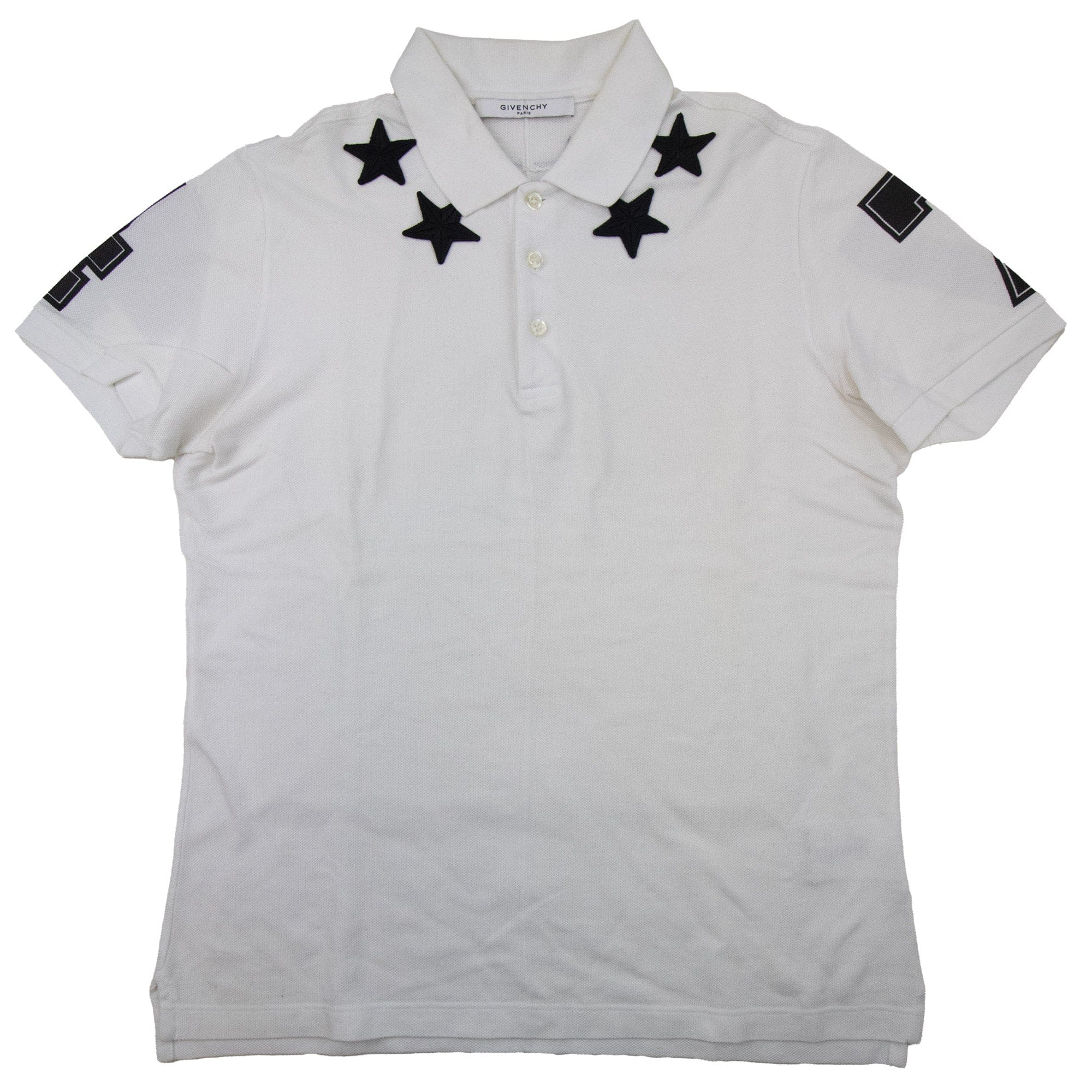 Pre-Loved Stars Neckline Polo White Medium