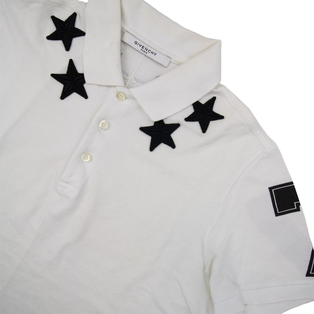 Pre-Loved Stars Neckline Polo White Medium