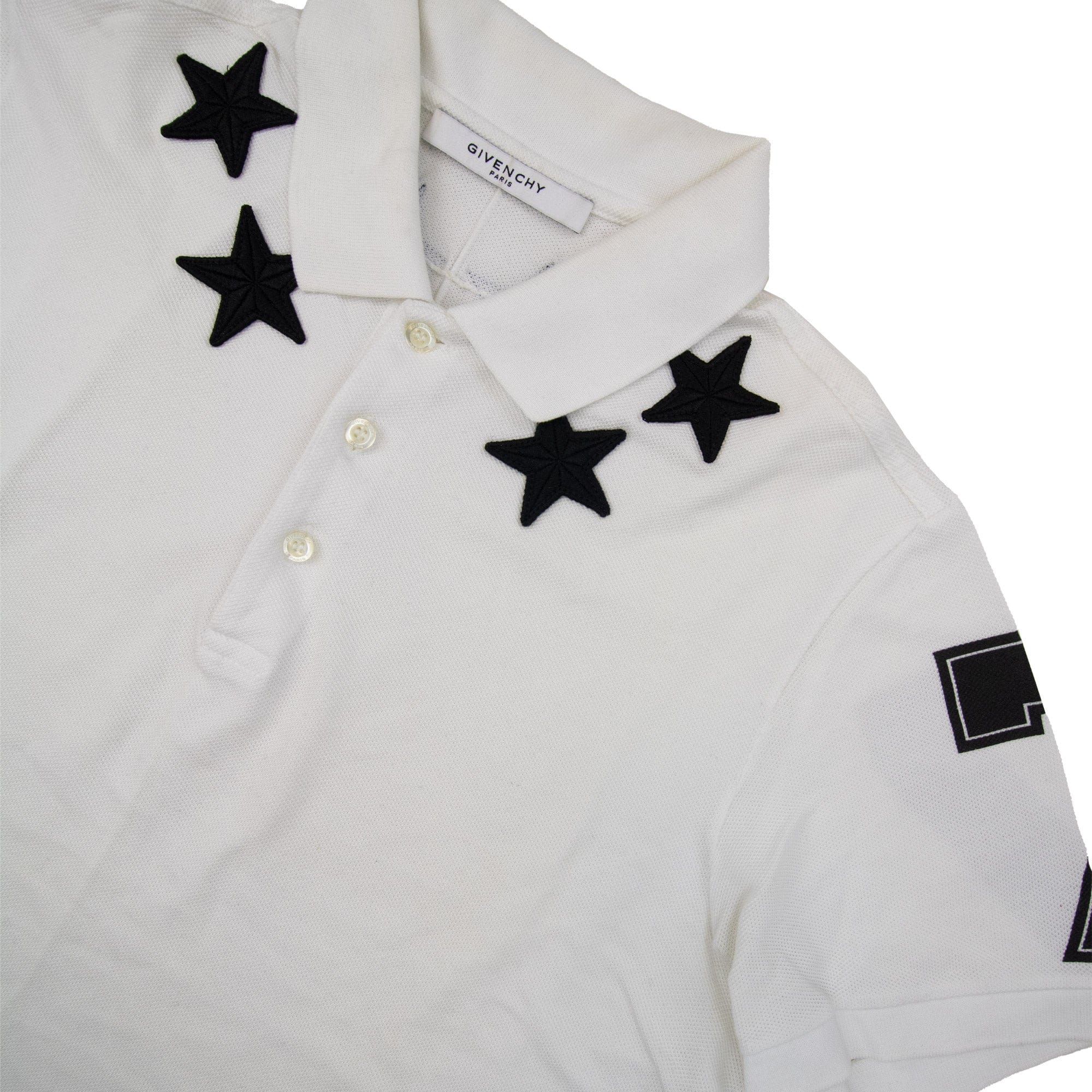 Pre-Loved Stars Neckline Polo White Medium