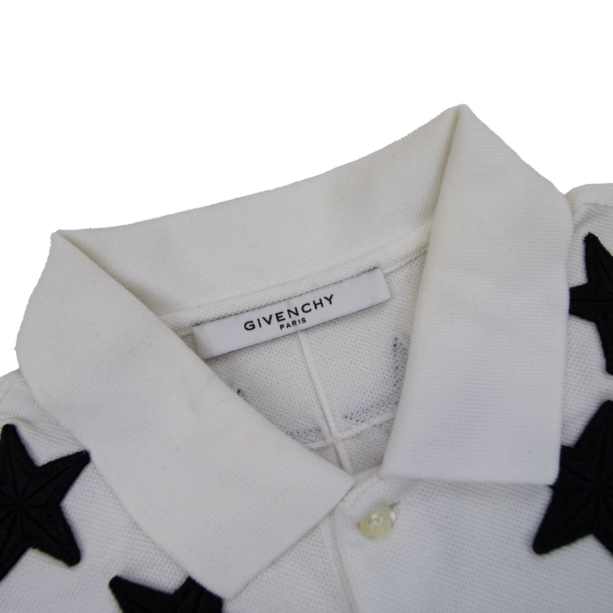 Pre-Loved Stars Neckline Polo White Medium