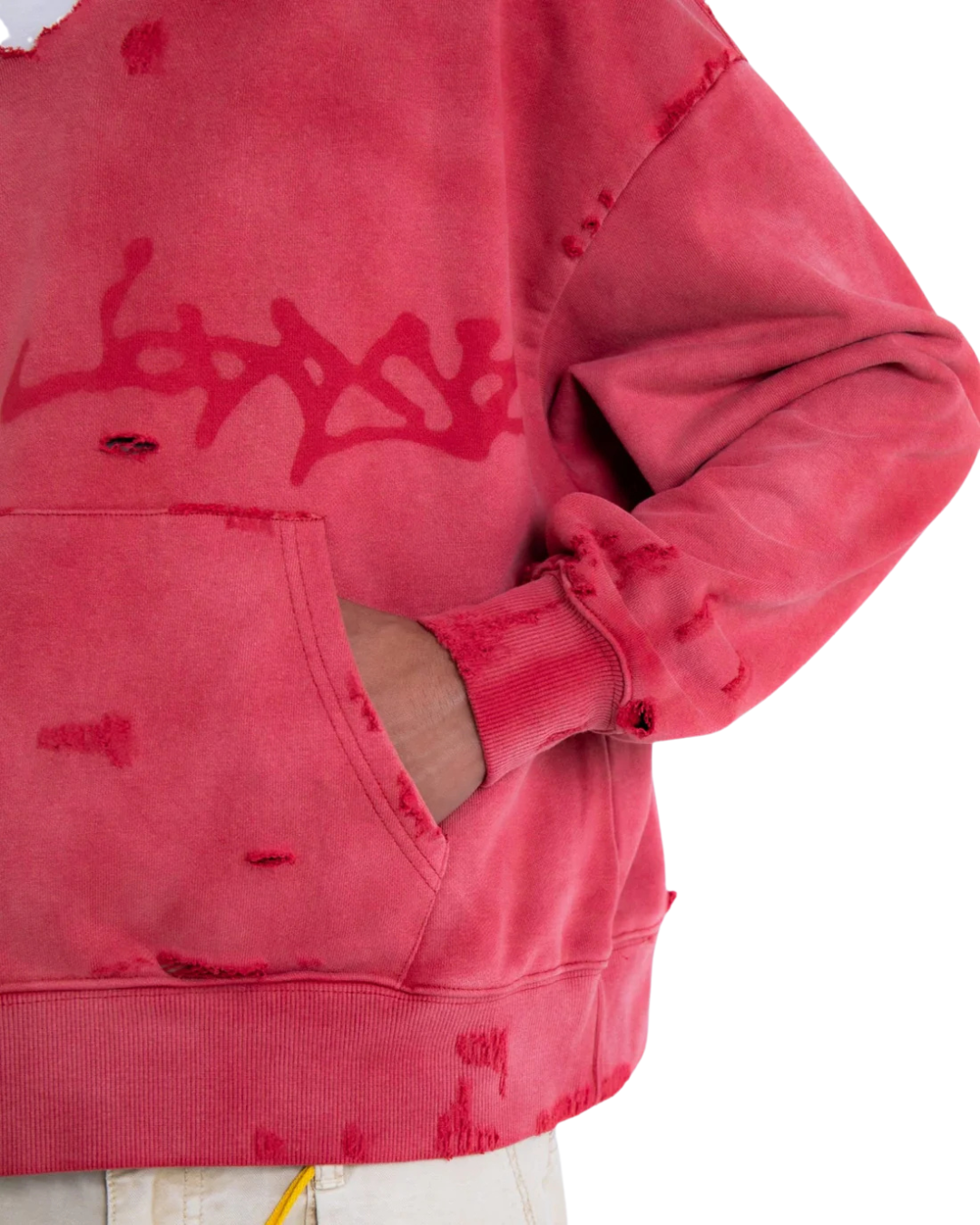 RECYCLED HOODIE BRICK WASHED RED