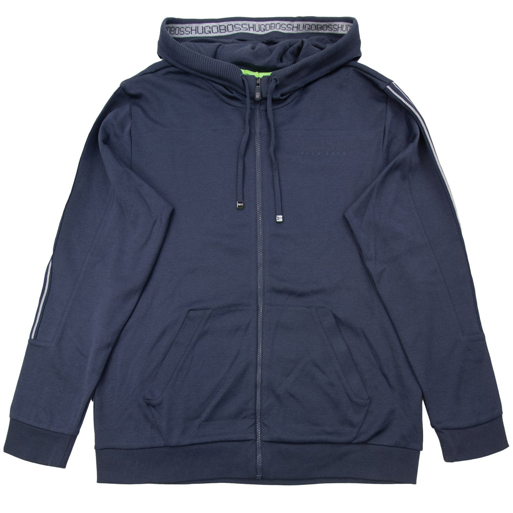 Pre-Loved Saggy Embossed Logo Hoodie Navy 3XL