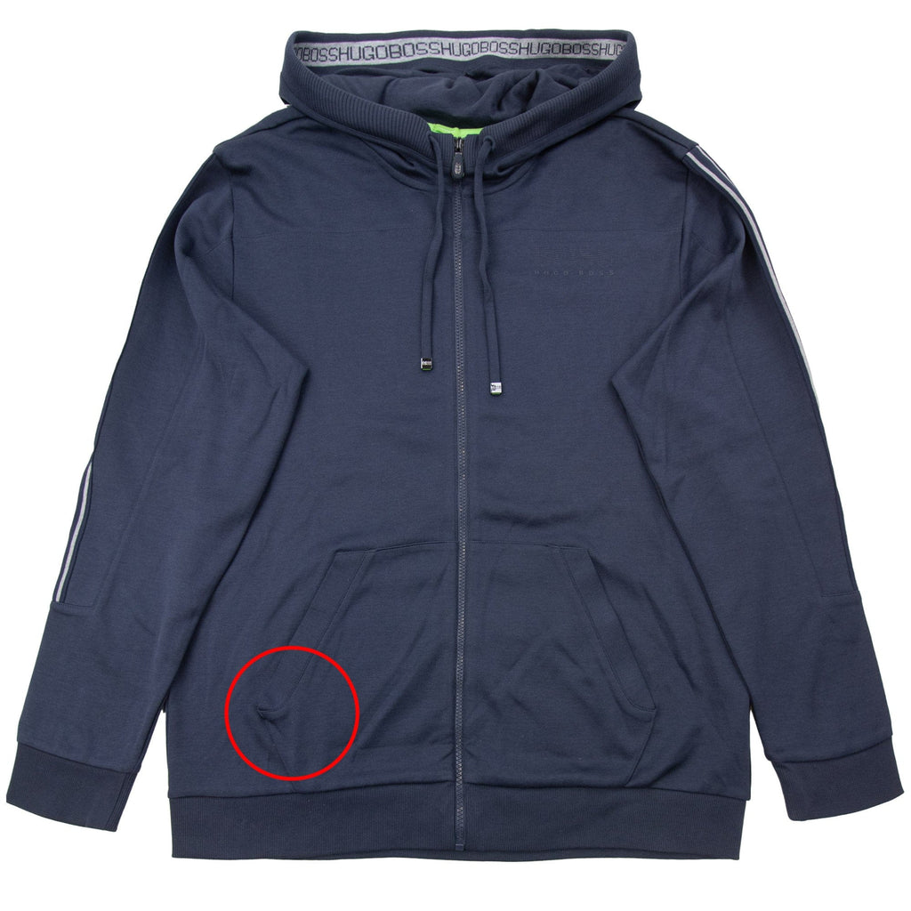 Pre-Loved Saggy Embossed Logo Hoodie Navy 3XL