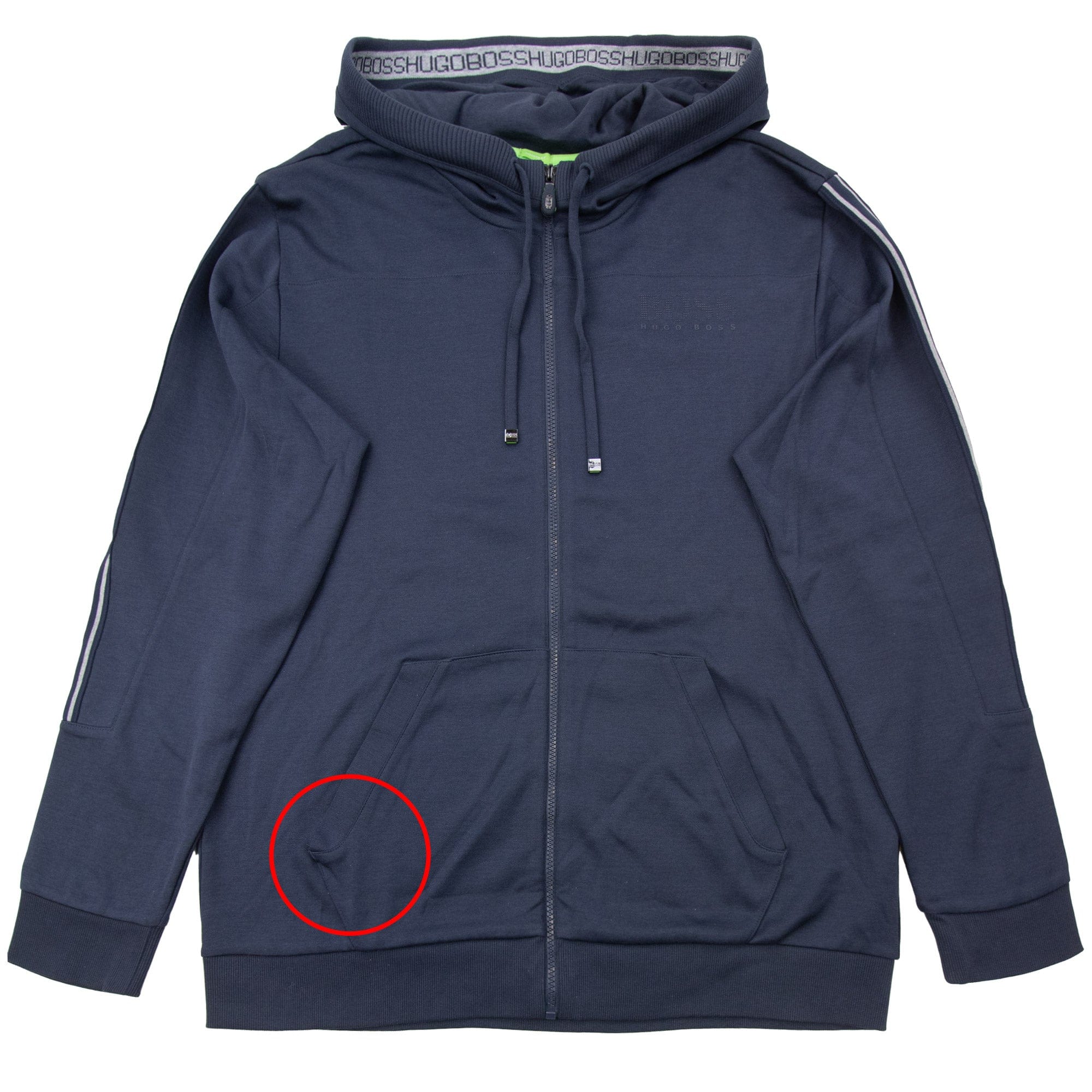 Pre-Loved Saggy Embossed Logo Hoodie Navy 3XL