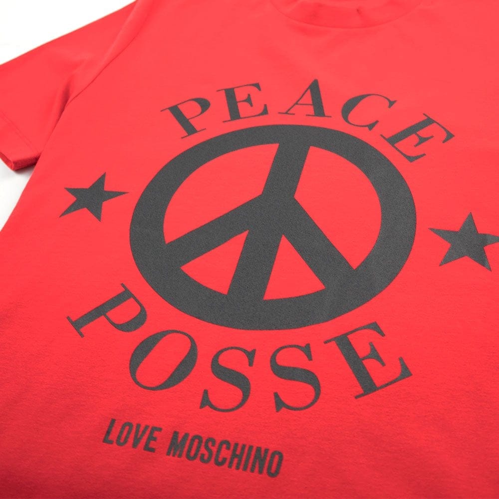 Love Moschino Red Peace Posse T-Shirt