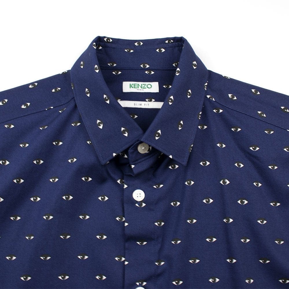 Kenzo Eye Print Long Sleeve Shirt Navy