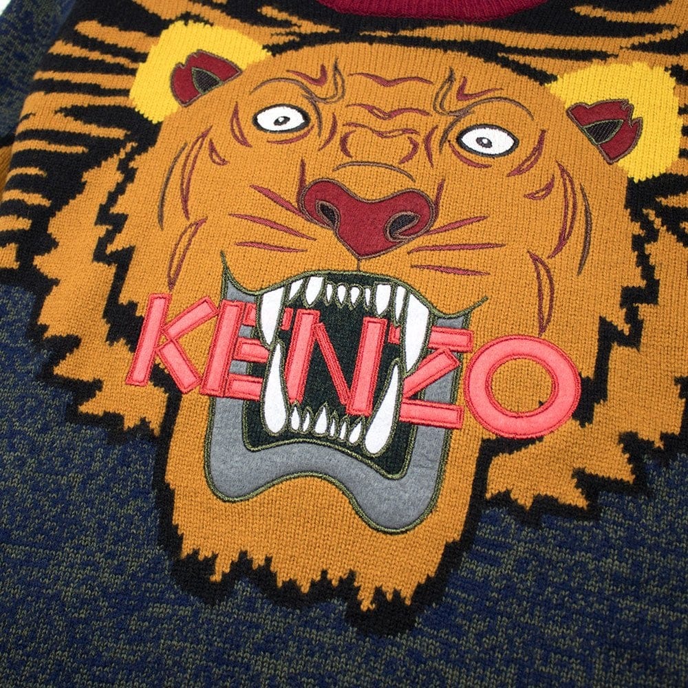 Kenzo All Over Knitted Tiger Jumper Orange