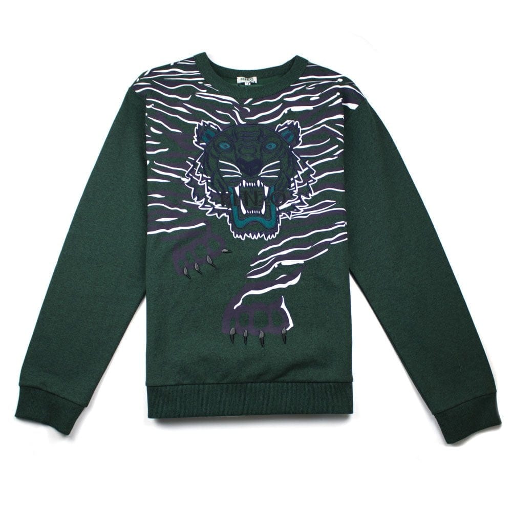 Kenzo Full Embroidered Tiger Sweatshirt Green