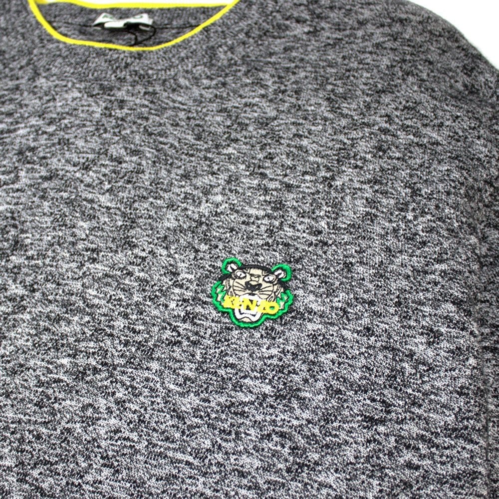 Kenzo Small Tiger Crest Knitted Jumper Grey/Yellow