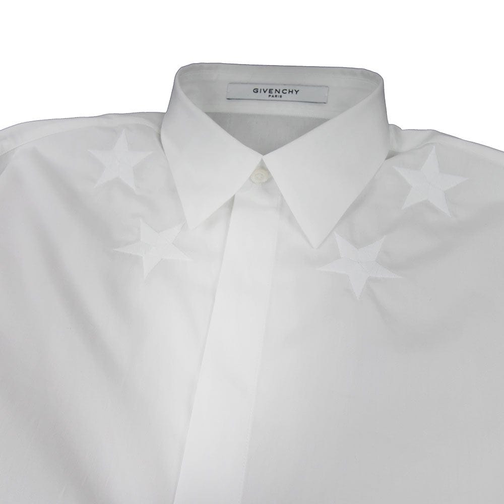 Givenchy Star Embroidered Poplin Shirt White