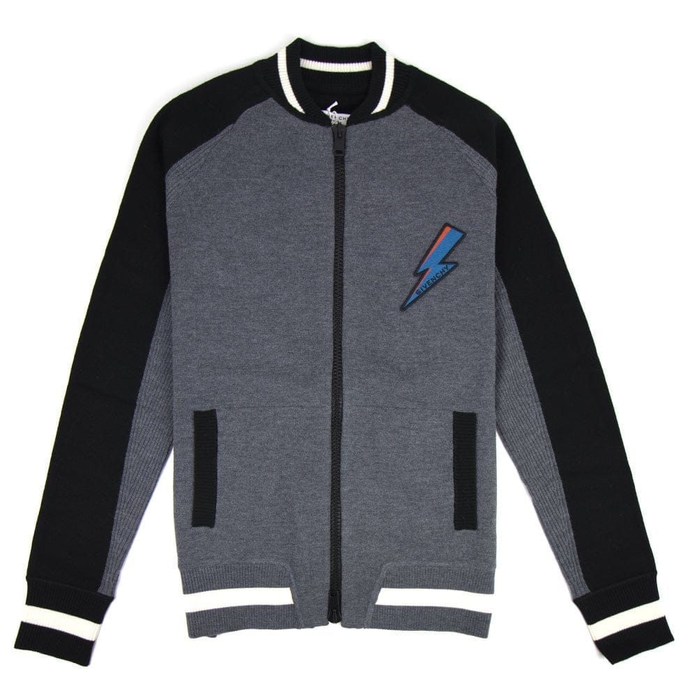 Givenchy Knitted Bomber Jacket With Zip Grey/Black