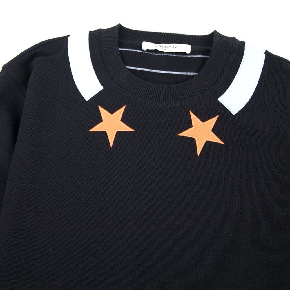 Givenchy Baby Blue Trim Star Sweatshirt Black