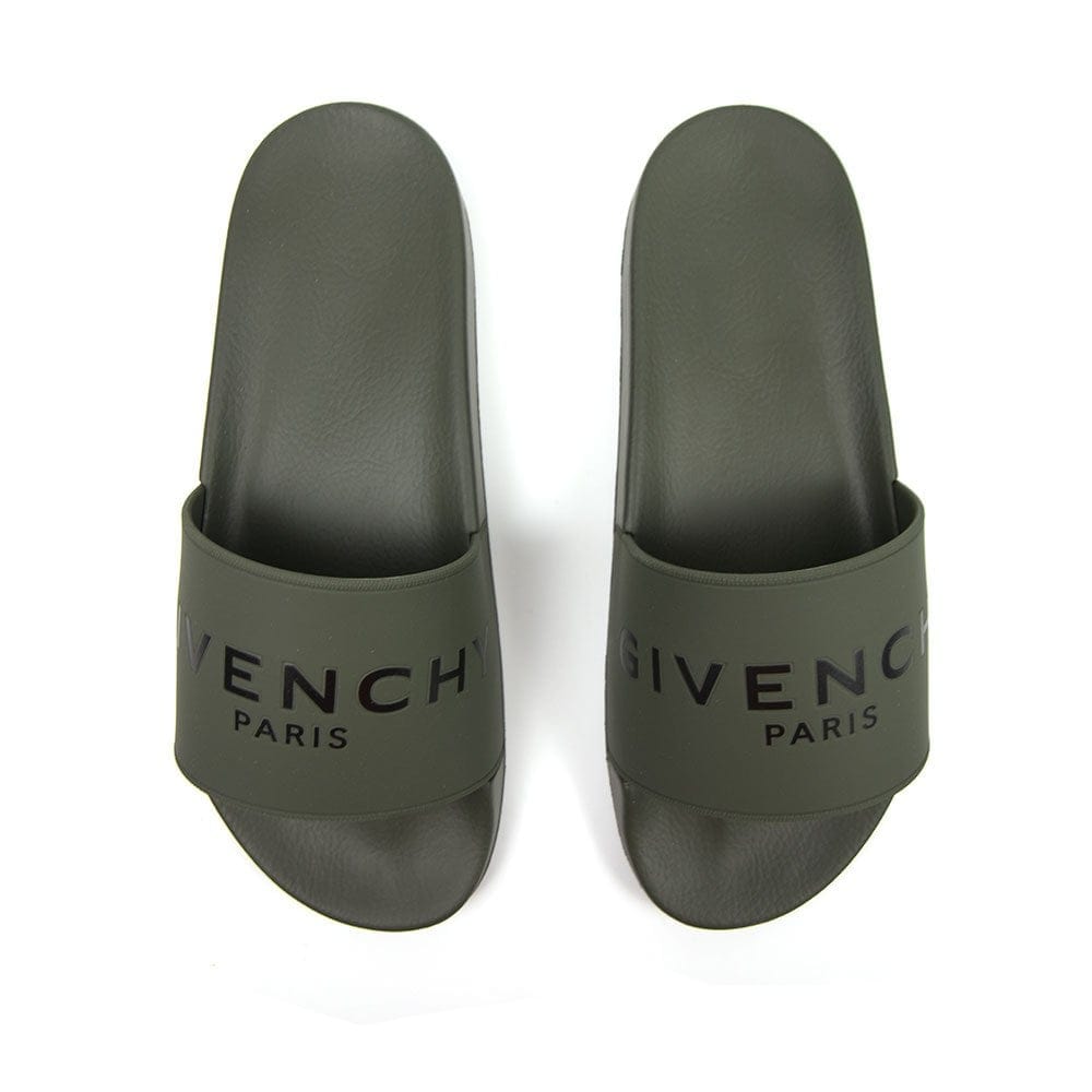 Givenchy Slide Flat Sandals Dark Khaki