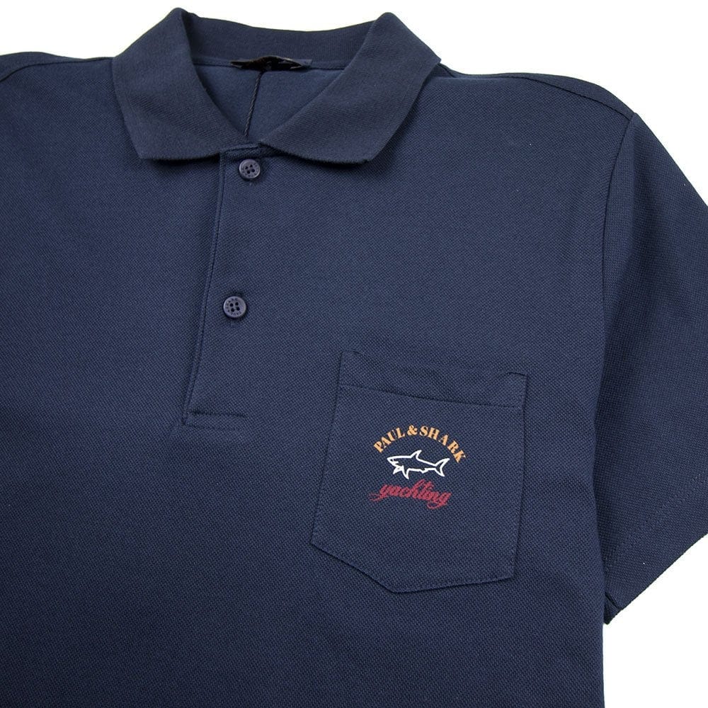 Paul and Shark Pocket Short Sleeve Polo Navy