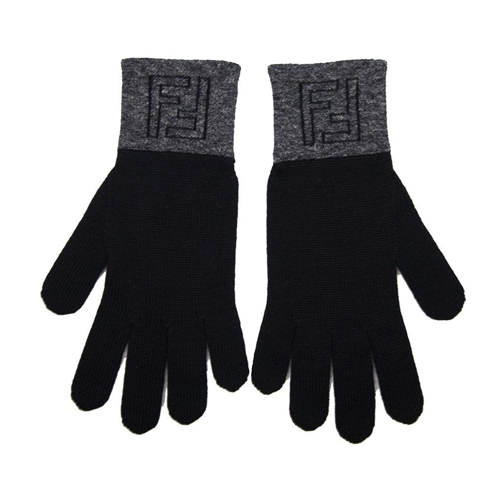 Fendi FF Cuff Gloves Black