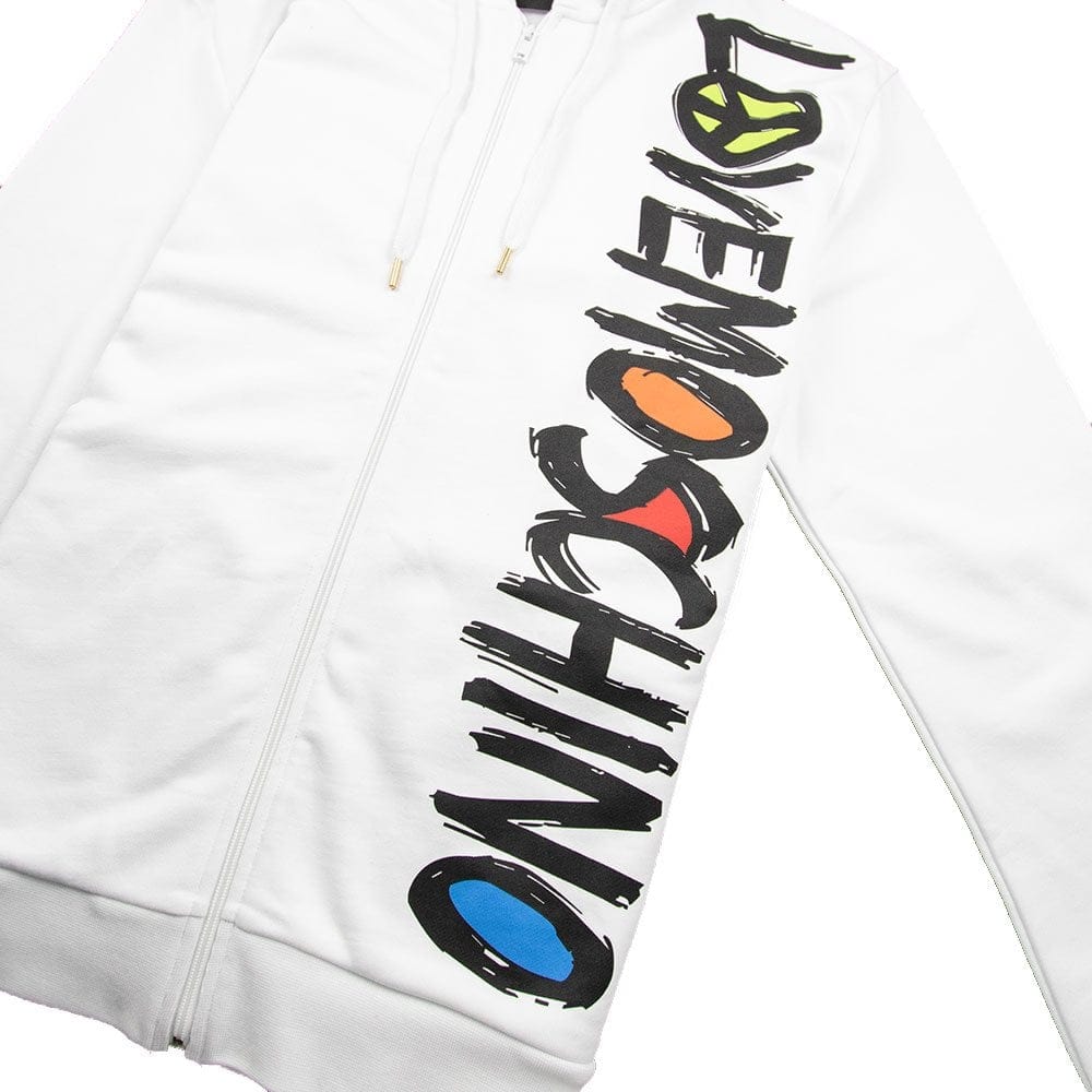Love Moschino Multi Side Logo Hoody White/Multi