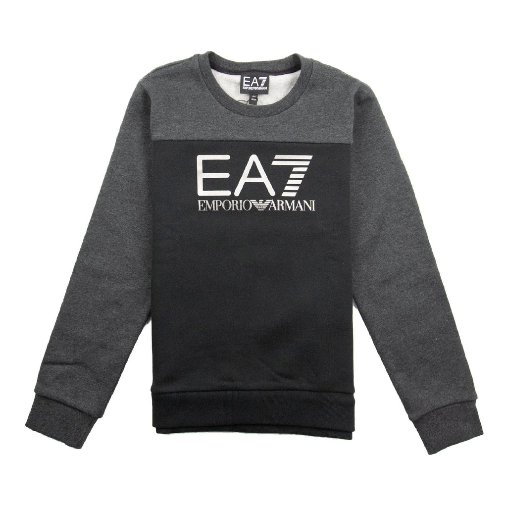 EA7 Junior Large Logo Sweatshirt Black/Grey